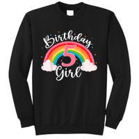 5 Years Old Birthday Girl Rainbow For Girls 5th Birthday Sweatshirt