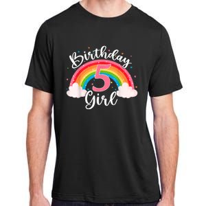 5 Years Old Birthday Girl Rainbow For Girls 5th Birthday Adult ChromaSoft Performance T-Shirt