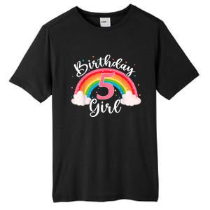 5 Years Old Birthday Girl Rainbow For Girls 5th Birthday Tall Fusion ChromaSoft Performance T-Shirt