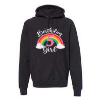 5 Years Old Birthday Girl Rainbow For Girls 5th Birthday Premium Hoodie