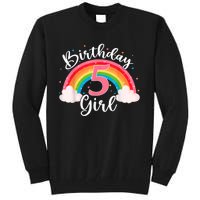 5 Years Old Birthday Girl Rainbow For Girls 5th Birthday Tall Sweatshirt