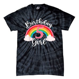 5 Years Old Birthday Girl Rainbow For Girls 5th Birthday Tie-Dye T-Shirt