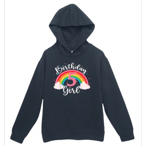 5 Years Old Birthday Girl Rainbow For Girls 5th Birthday Urban Pullover Hoodie