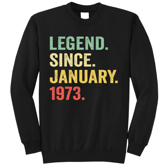 50 Year Old Gift Legend Since January 1973 50th Birthday Sweatshirt