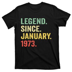 50 Year Old Gift Legend Since January 1973 50th Birthday T-Shirt