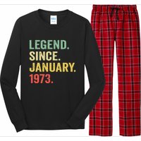 50 Year Old Gift Legend Since January 1973 50th Birthday Long Sleeve Pajama Set