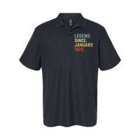 50 Year Old Gift Legend Since January 1973 50th Birthday Softstyle Adult Sport Polo