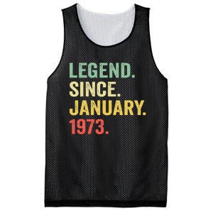 50 Year Old Gift Legend Since January 1973 50th Birthday Mesh Reversible Basketball Jersey Tank