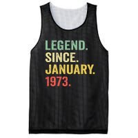 50 Year Old Gift Legend Since January 1973 50th Birthday Mesh Reversible Basketball Jersey Tank