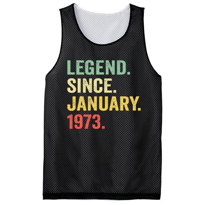 50 Year Old Gift Legend Since January 1973 50th Birthday Mesh Reversible Basketball Jersey Tank