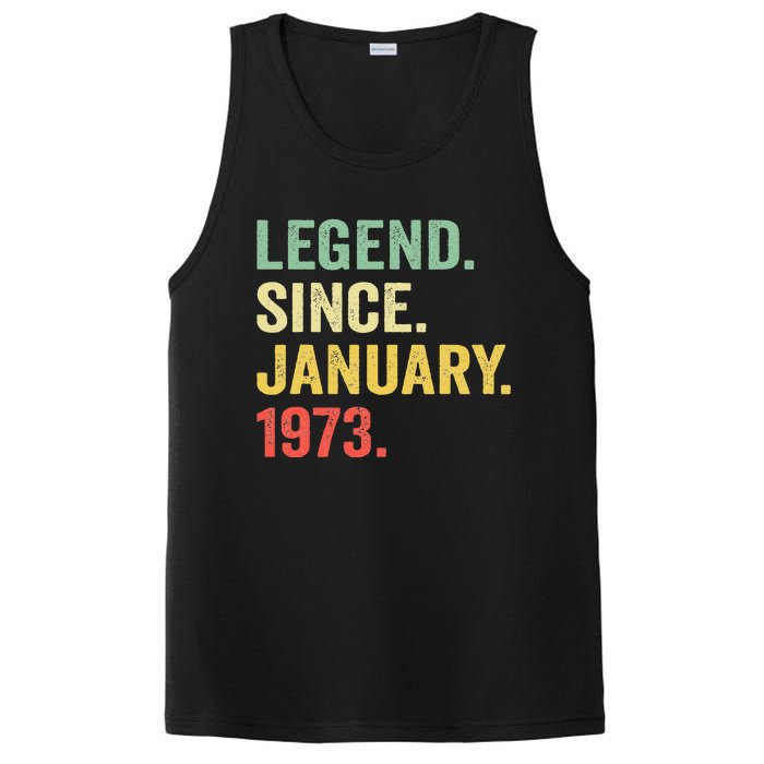 50 Year Old Gift Legend Since January 1973 50th Birthday PosiCharge Competitor Tank