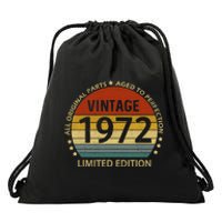 50 Year Old Gifts Vintage 1972 Limited Edition 50th Birthday Drawstring Bag