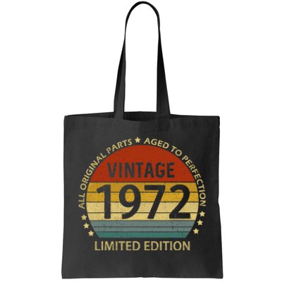 50 Year Old Gifts Vintage 1972 Limited Edition 50th Birthday Tote Bag