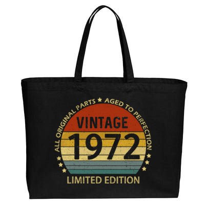 50 Year Old Gifts Vintage 1972 Limited Edition 50th Birthday Cotton Canvas Jumbo Tote