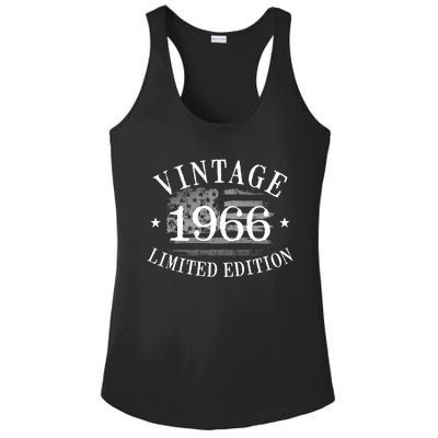 56 Years Old Vintage 1966 US Flag 56th Birthday Ladies PosiCharge Competitor Racerback Tank