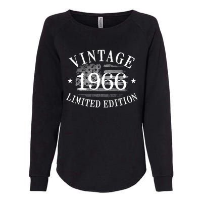 56 Years Old Vintage 1966 US Flag 56th Birthday Womens California Wash Sweatshirt