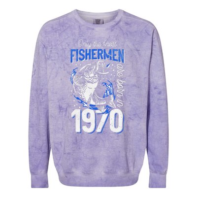 51 Years Old Fishing Fisherman 1970 51st Birthday Colorblast Crewneck Sweatshirt