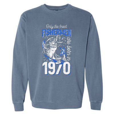 51 Years Old Fishing Fisherman 1970 51st Birthday Garment-Dyed Sweatshirt