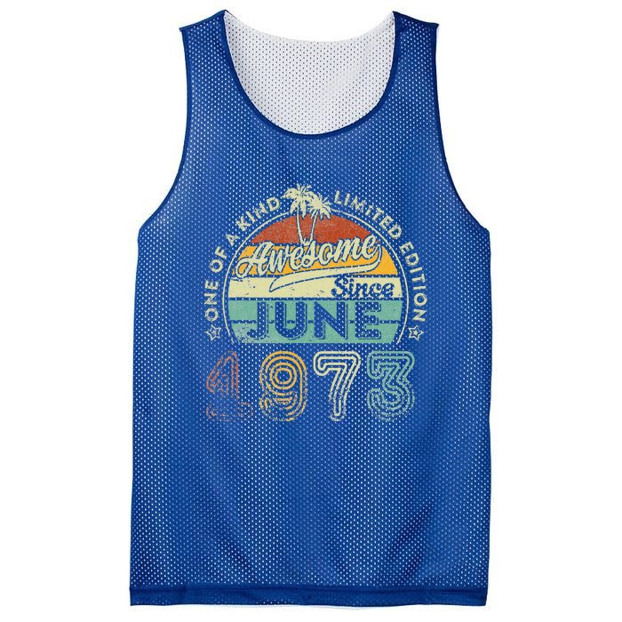 50 Year Old Awesome Since June 1973 50th Birthday Mesh Reversible Basketball Jersey Tank