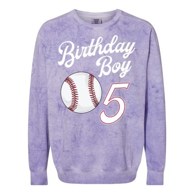 5 Years Old Baseball Themed 5th Birthday Party Sports Colorblast Crewneck Sweatshirt