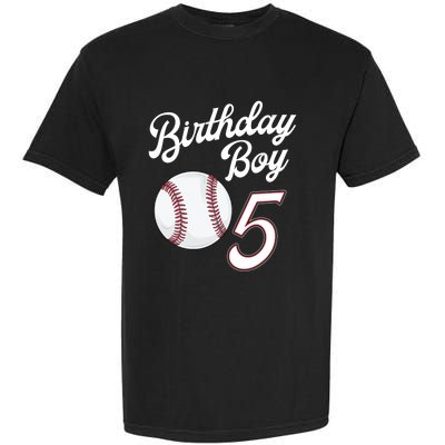 5 Years Old Baseball Themed 5th Birthday Party Sports Garment-Dyed Heavyweight T-Shirt