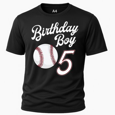 5 Years Old Baseball Themed 5th Birthday Party Sports Cooling Performance Crew T-Shirt