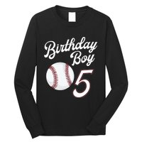 5 Years Old Baseball Themed 5th Birthday Party Sports Long Sleeve Shirt