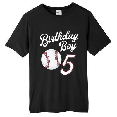 5 Years Old Baseball Themed 5th Birthday Party Sports Tall Fusion ChromaSoft Performance T-Shirt