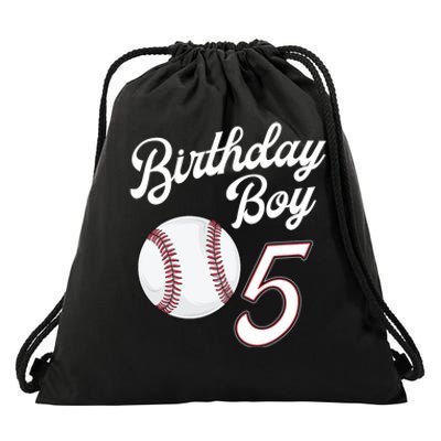 5 Years Old Baseball Themed 5th Birthday Party Sports Drawstring Bag