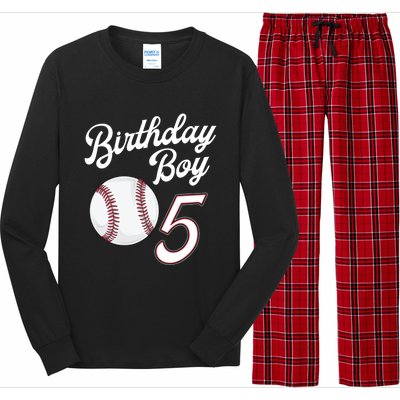 5 Years Old Baseball Themed 5th Birthday Party Sports Long Sleeve Pajama Set