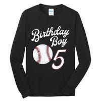 5 Years Old Baseball Themed 5th Birthday Party Sports Tall Long Sleeve T-Shirt