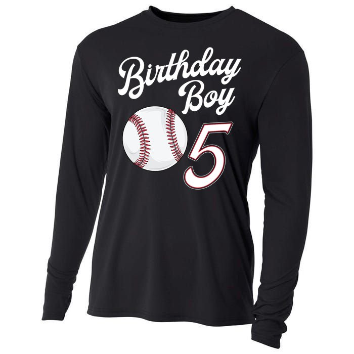 5 Years Old Baseball Themed 5th Birthday Party Sports Cooling Performance Long Sleeve Crew