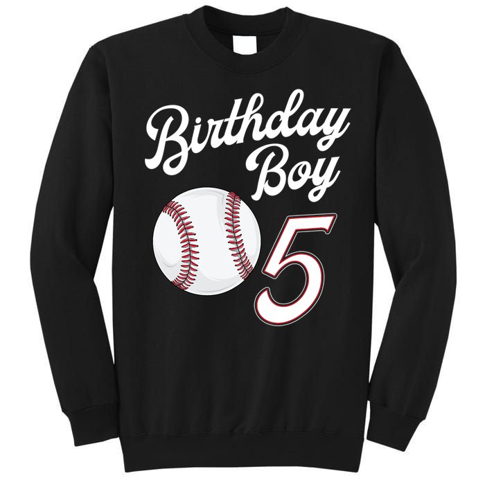 5 Years Old Baseball Themed 5th Birthday Party Sports Tall Sweatshirt