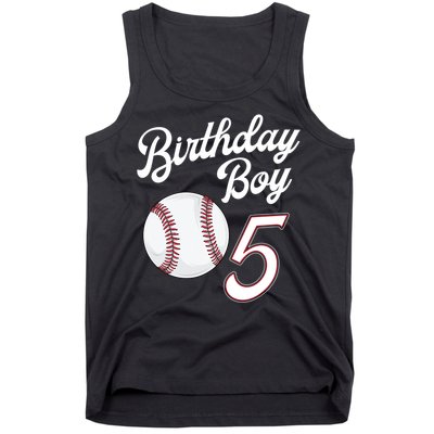 5 Years Old Baseball Themed 5th Birthday Party Sports Tank Top