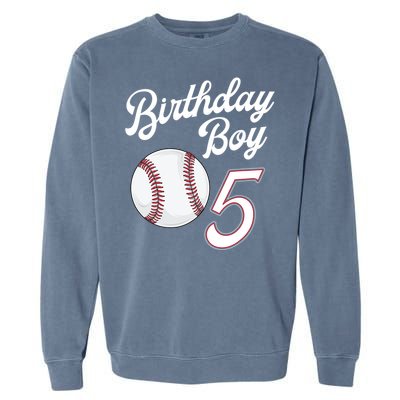 5 Years Old Baseball Themed 5th Birthday Party Sports Garment-Dyed Sweatshirt