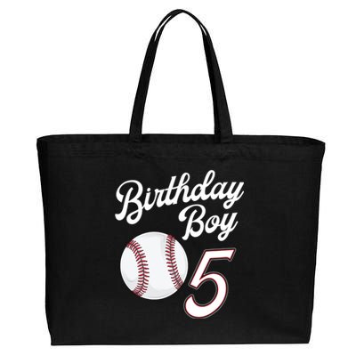 5 Years Old Baseball Themed 5th Birthday Party Sports Cotton Canvas Jumbo Tote