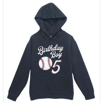 5 Years Old Baseball Themed 5th Birthday Party Sports Urban Pullover Hoodie