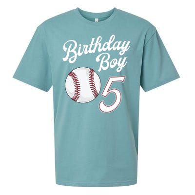 5 Years Old Baseball Themed 5th Birthday Party Sports Sueded Cloud Jersey T-Shirt