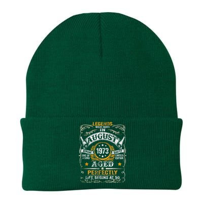 50 Year Old Legends Since August 1973 50th Birthday Gift Knit Cap Winter Beanie