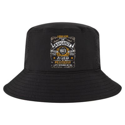 50 Year Old Legends Since August 1973 50th Birthday Gift Cool Comfort Performance Bucket Hat