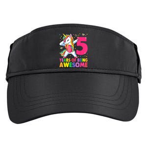 5 Years Old Unicorn Dabbing 5th Birthday Girl Unicorn Party Adult Drive Performance Visor