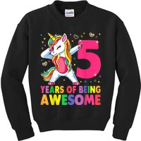 5 Years Old Unicorn Dabbing 5th Birthday Girl Unicorn Party Kids Sweatshirt