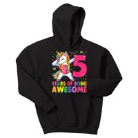 5 Years Old Unicorn Dabbing 5th Birthday Girl Unicorn Party Kids Hoodie