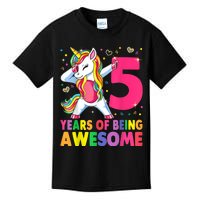 5 Years Old Unicorn Dabbing 5th Birthday Girl Unicorn Party Kids T-Shirt