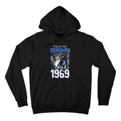 52 Years Old Fishing Fisherman 1969 52nd Birthday Tall Hoodie