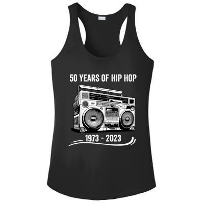 50 Years Of Hip Hop 50th Anniversary Of Rap Ladies PosiCharge Competitor Racerback Tank