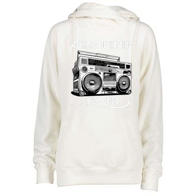 50 Years Of Hip Hop 50th Anniversary Of Rap Womens Funnel Neck Pullover Hood