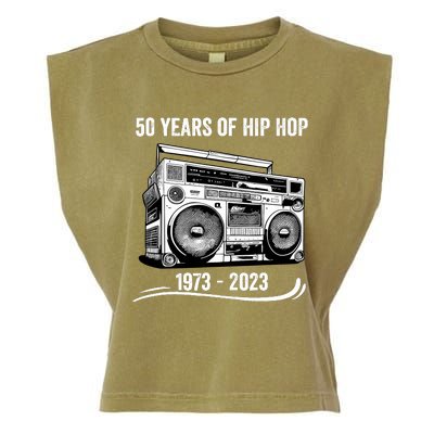 50 Years Of Hip Hop 50th Anniversary Of Rap Garment-Dyed Women's Muscle Tee