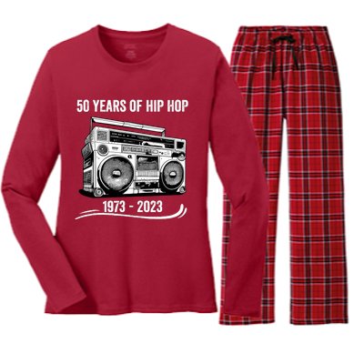 50 Years Of Hip Hop 50th Anniversary Of Rap Women's Long Sleeve Flannel Pajama Set 