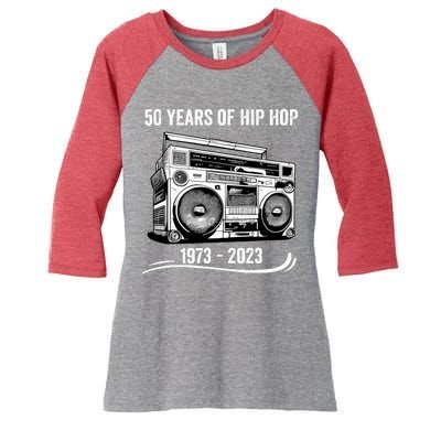 50 Years Of Hip Hop 50th Anniversary Of Rap Women's Tri-Blend 3/4-Sleeve Raglan Shirt